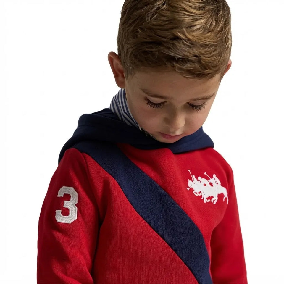 Polo Ralph Lauren Boy's Red Small Logo On Chest Hoodie