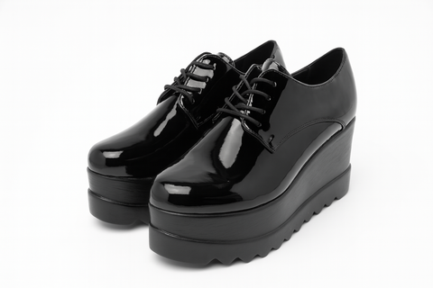 Tata Italia Women's Black Leather Heeled Casual Shoes | Tata Italia In Lebanon