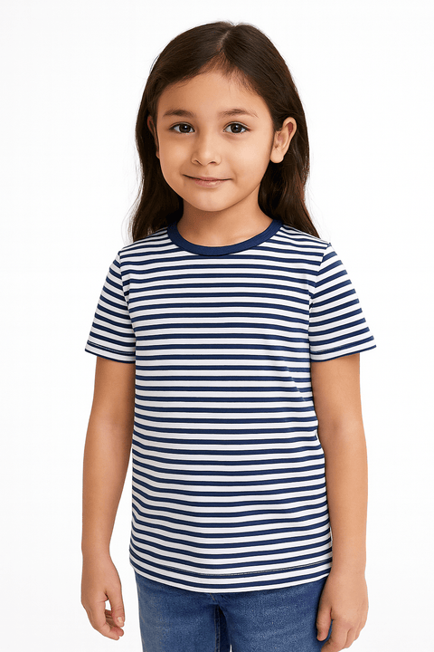 Epic Thread Girl's Navy Striped T-Shirt | Epic Thread  In Lebanon