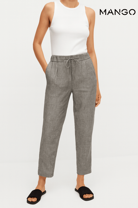 Mango Women's Grey Slim Pants| Mango in Lebanon