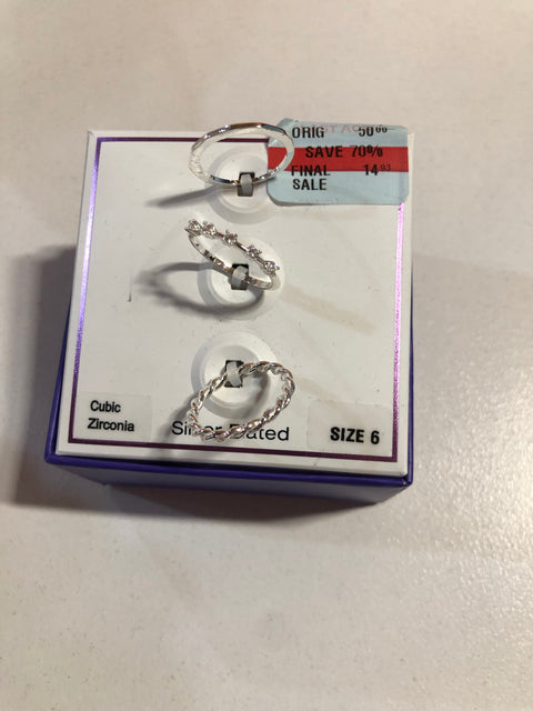 And Now This Women's Set Of 3 Silver Rings| And Now This in Lebanon