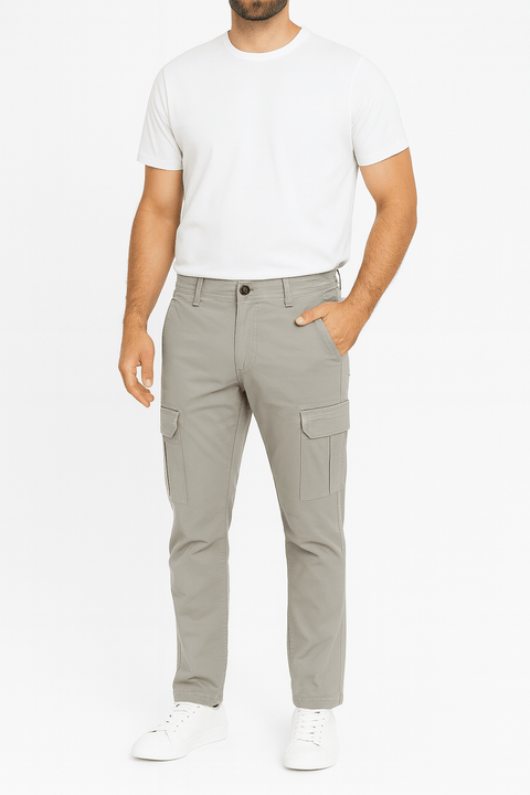 Jack & Jones Men's Light Grey Waist Leg Cargo Pants | Jack & Jones In Lebanon