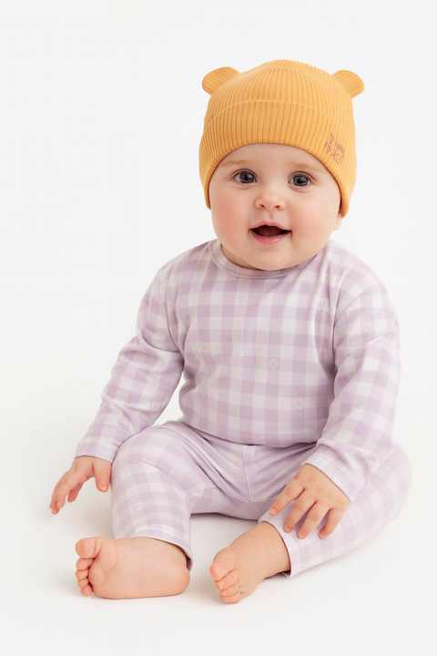 Reserved Baby Boy's Yellow Ribbed Beanie Hat | Reserved In Lebanon