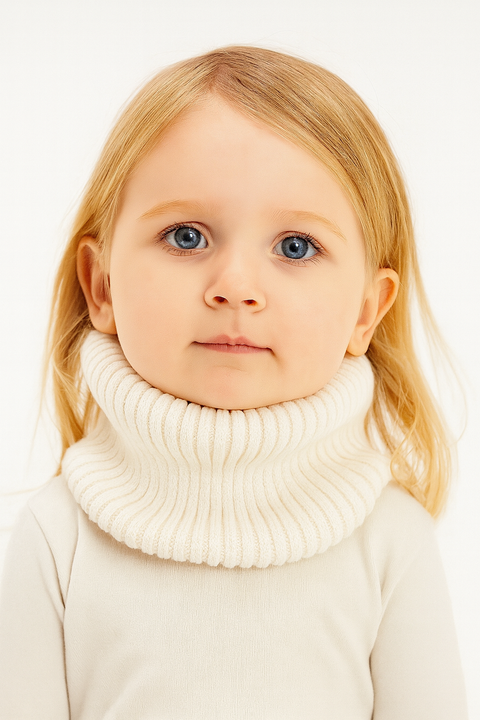 Reserved Girl's Off White Cotton Rich Snood Neck Gaiter | Reserved in Lebanon
