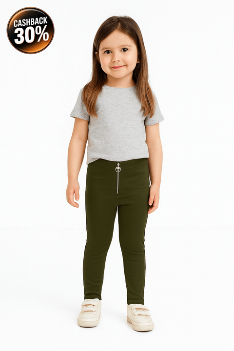 Terranova Girl's Girl's Olive Green Straight Pants | Terranova In Lebanon