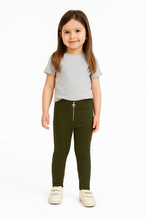 Terranova Girl's Girl's Olive Green Straight Pants | Terranova In Lebanon