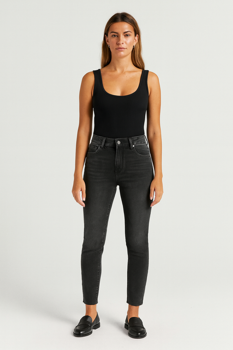 Forever 21 Women's Washed Black Regular Fit Jeans | Forever 21 In Lebanon