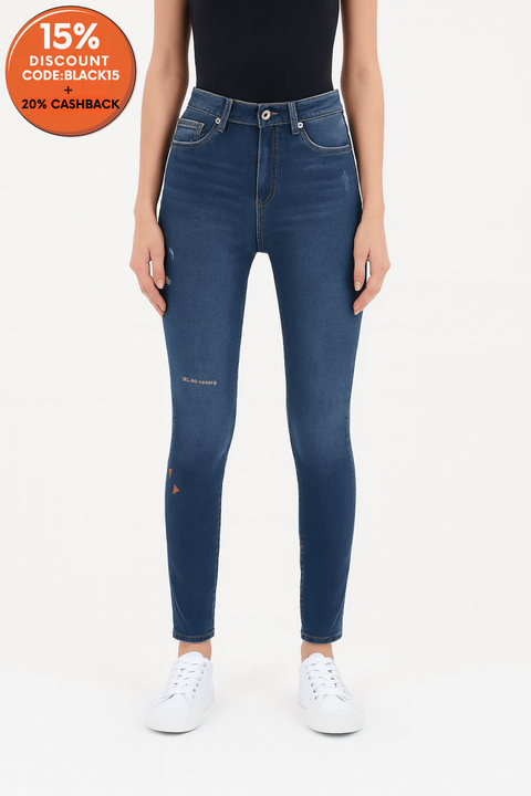 Lee 421 Women's Blue Slim Straight High-Rise Jeans | Lee in Lebanon