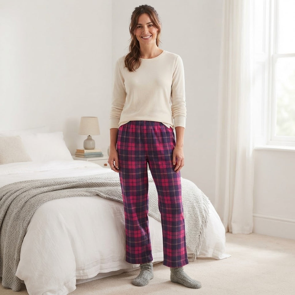 SD Women's Multicolor Cozy Plaid Flannel Pajama Bottom