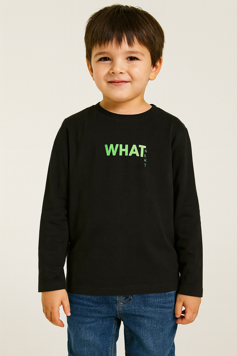 Reserved Boy's Black Cotton long Sleeve Blouse With Print | Reserved  In Lebanon