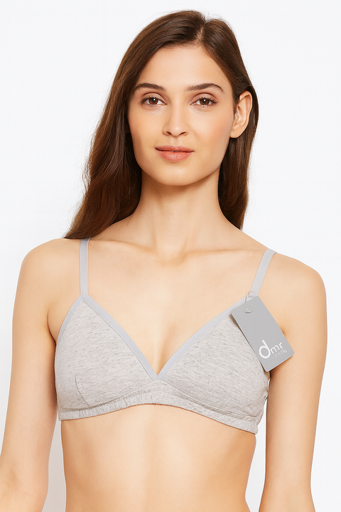 Demar Women's Gray Cotton Triangular Bra | Demar In Lebanon
