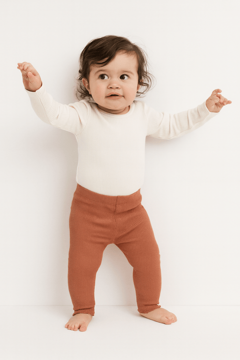 POMPdeLUX Baby Girl's Coral Slim Leggings |POMPdeLUX in Lebanon