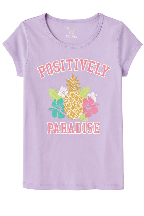 Max & Olivia Girl's Purple T-shirt ABFK1742