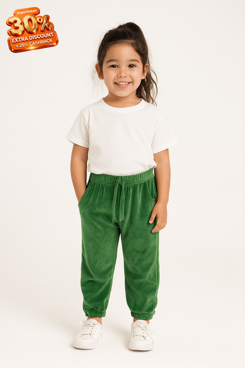 Boboli Girl's Green Velvet Pajama Bottom| Boboli in Lebanon