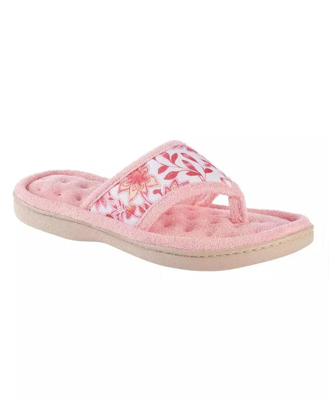 Isotoner Signature Women's Pink Georgie Floral Print Thong Slipper | Isotoner Signature In Lebanon