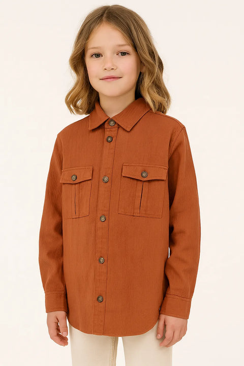 POMPdeLUX Girl's Dusty Rose Shacket Jacket  | POMPdeLUX in Lebanon