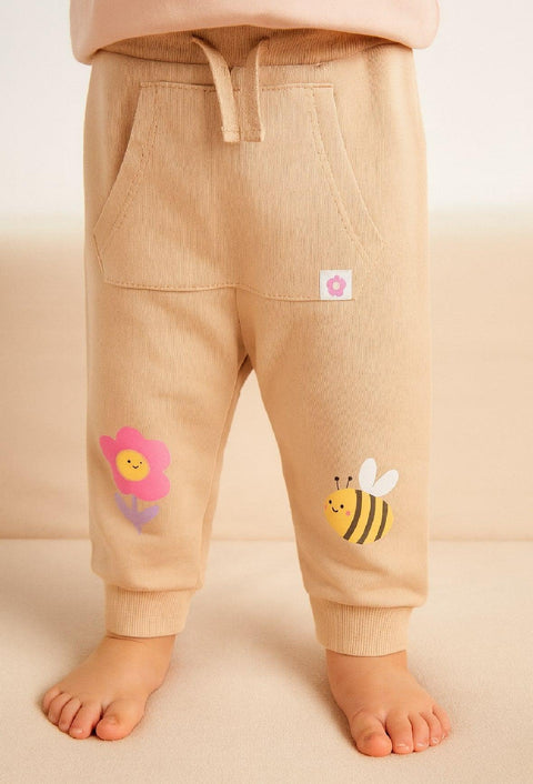 Sinsay Baby Girl's Beige Sweatpants With A Print | Sinsay In Lebanon