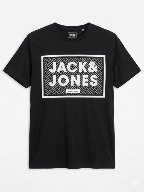 Jack & Jones Men's Black Printed T-Shirt | Jack & Jones In Lebanon