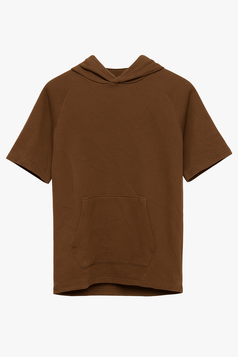 Rebel Men's Brown Short Sleeve Hoodie | Rebel In Lebanon
