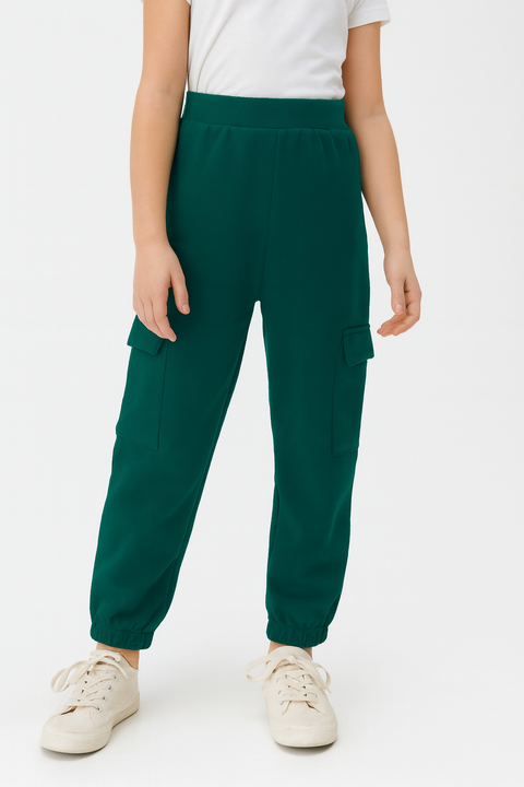 Sinsay Girl's Dark Green Cargo Sweatpants | Sinsay In Lebanon