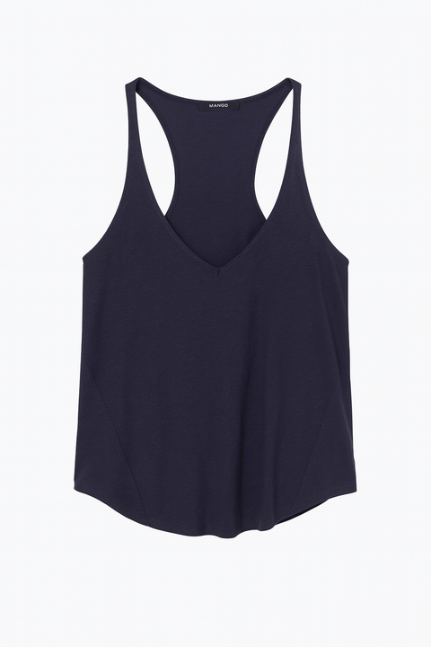 Mango Women's Navy  Sleeveless Top| Mango in Lebanon
