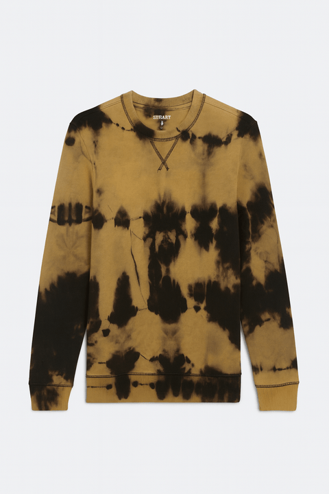 Terranova Men's Black Bleashed Blink Casual Tie Crue-Neck Sweatshirt | Terranova In Lebanon