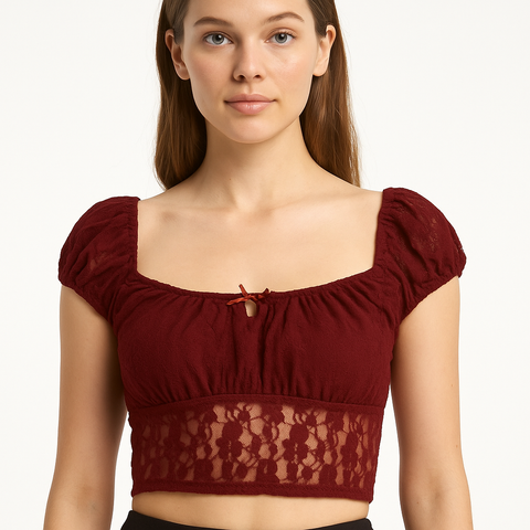 Forever 21 Women's Burgundy Lace Sleeveless Crop Top | Forever 21 In Lebanon