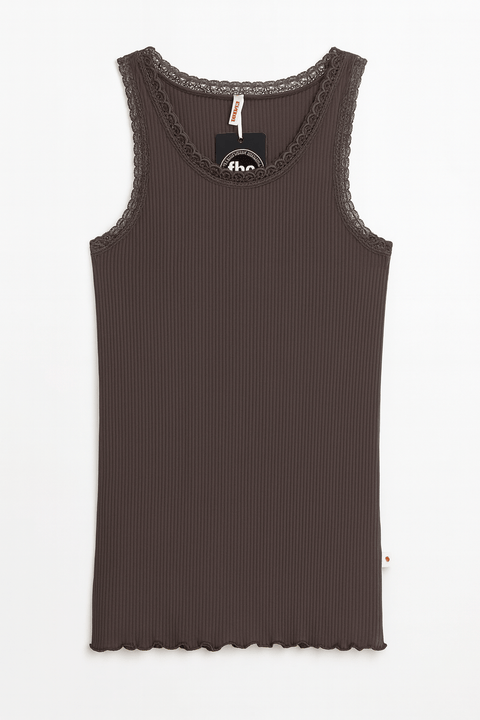 POMPdeLUX Girl's Dark Brown Mathilde Modal Top| POMPdeLUX in Lebanon