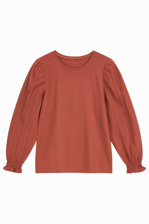 POMPdeLUX Girl's Dusty Rose Jill  Long Sleeve Blouse | POMPdeLUX in Lebanon