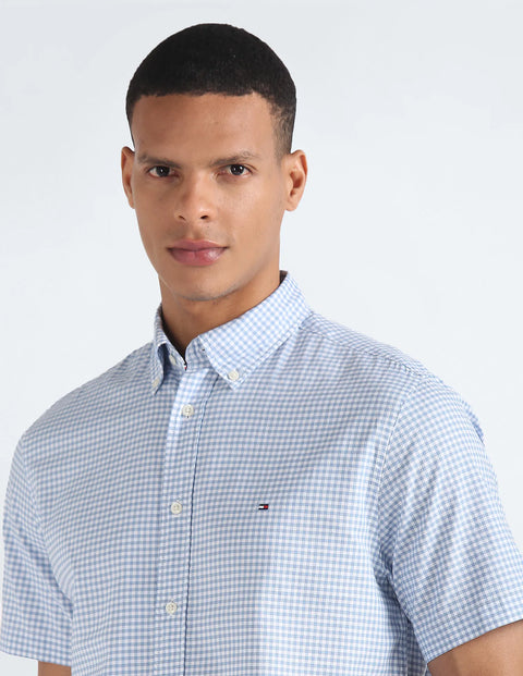 Tommy Hilfiger Men's Blue & White 1985 Oxford Gingham Shirt | Tommy Hilfiger In Lebanon