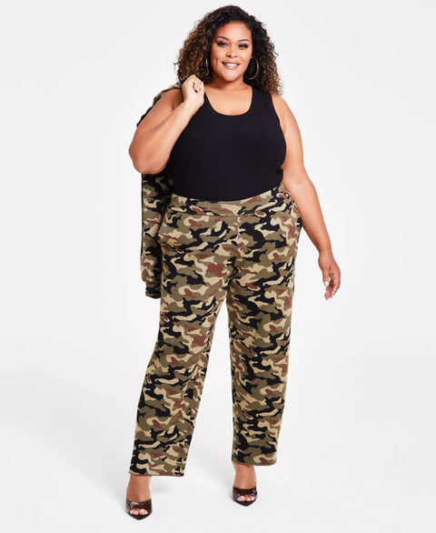 Nina Parker Women's Camo Plus Size Pull-On Knit Pants | Nina Parker In Lebanon