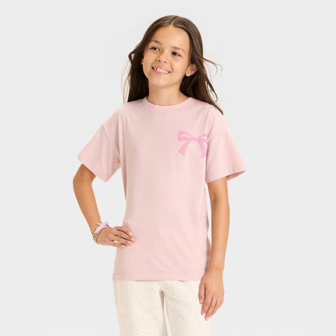 Cat & Jack Girl's Light Mauve Short Sleeve Oversized Seoul Graphic T-Shirt | Cat & Jack in Lebanon