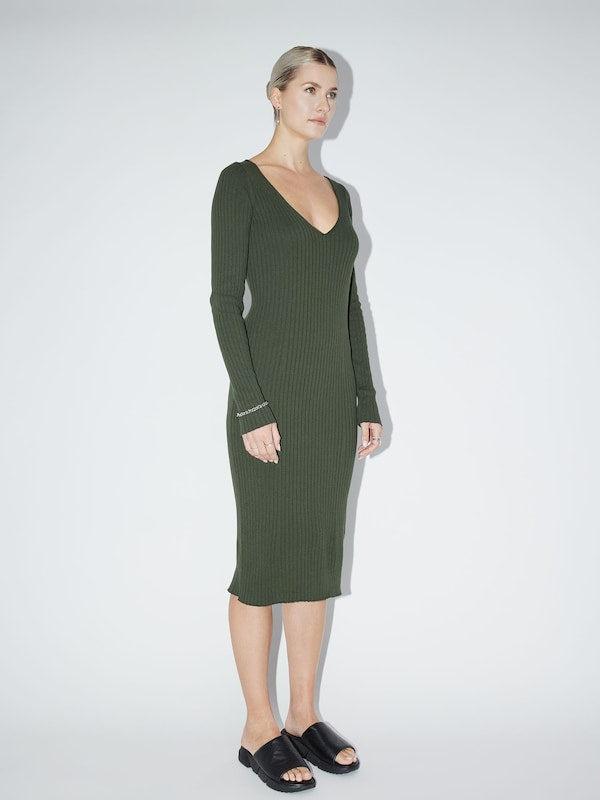 LeGer Women's Khaki Long-Sleeve Dress | LeGer in Lebanon