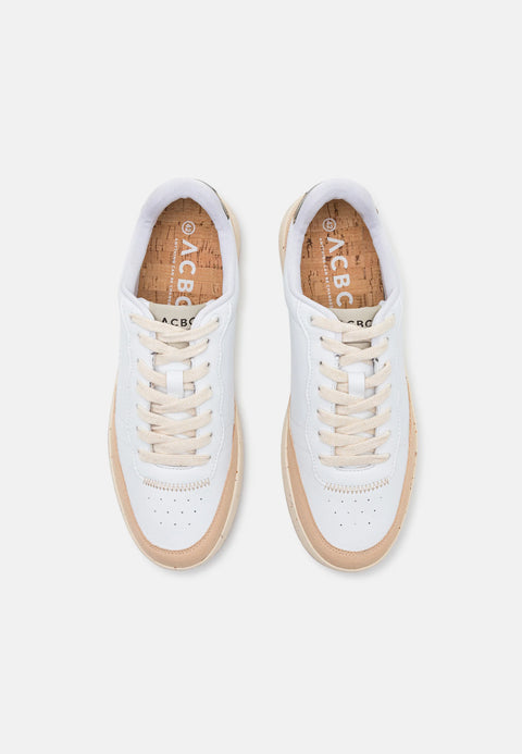 ACBS Men's White & Beige Shacbeve Evergreen Retro Low Up sneakers | ACBS In Lebanon