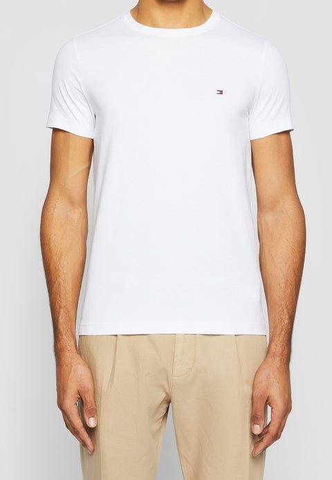 Tommy Hilfiger Men's White Logo Embroidery Classic T-Shirt | Tommy Hilfiger In Lebanon