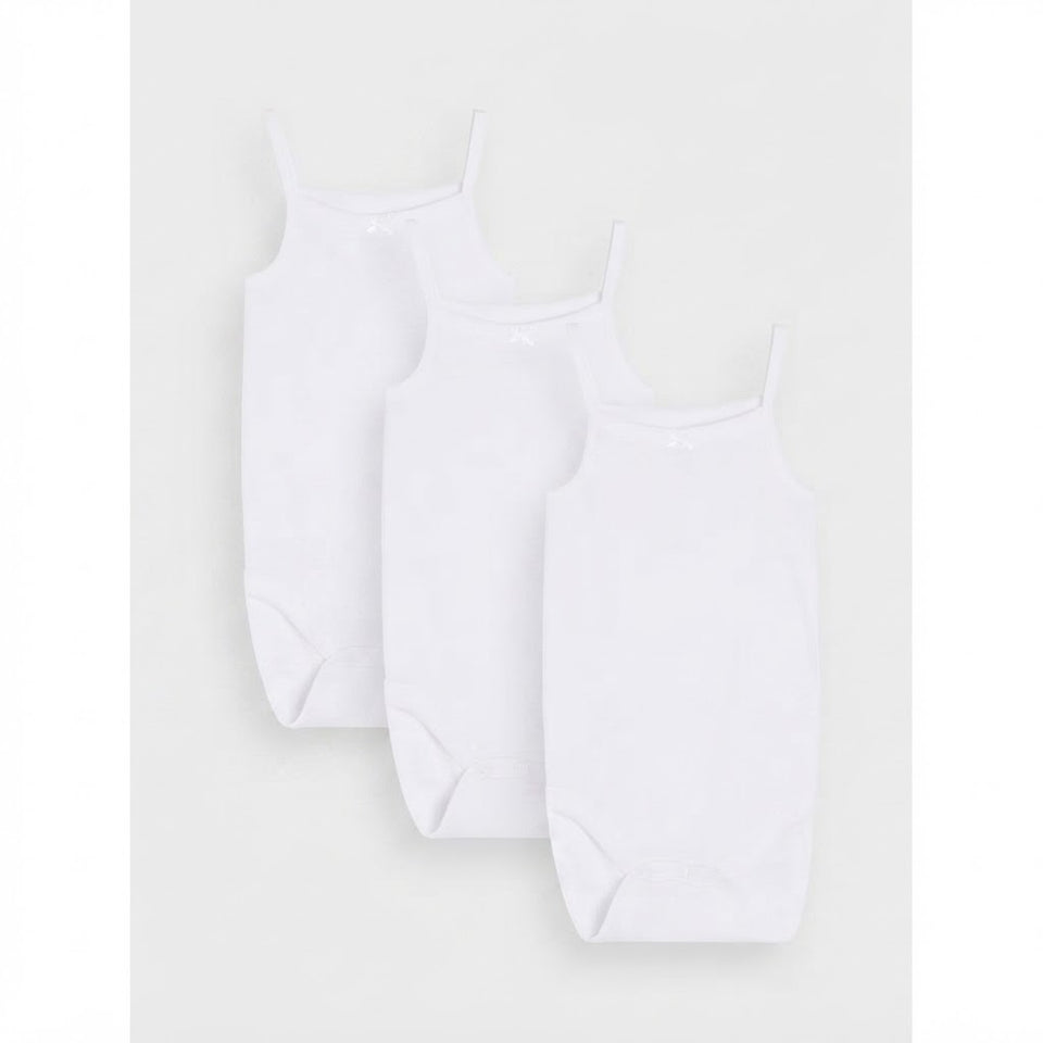 Sinsay Girl's White 3-Pack Plain Sleeveless Bodysuit