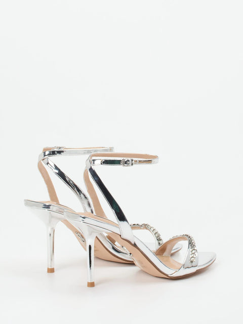 Steve Madden Women's Silver Metallic Strappy Heel Sandals | Steve Madden In Lebanon