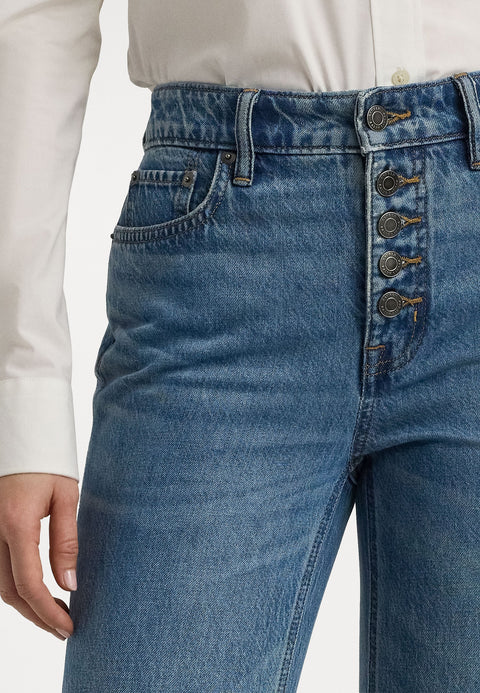 Lauren Ralph Lauren Women's Blue High Rise Flare Jeans |Lauren Ralph Lauren In Lebanon