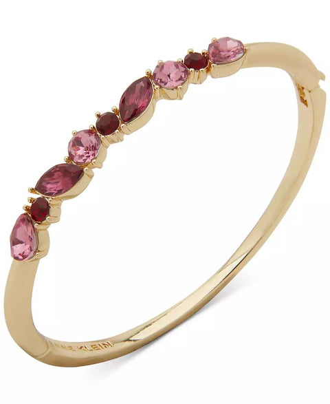 Anne Klein Women's Gold-Tone Round & Navette Tonal Stone Bangle Bracelet | Anne Klein In Lebanon