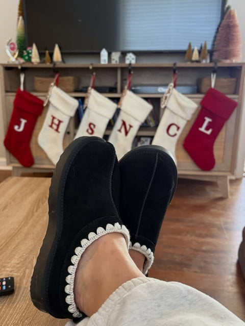 Cat & Jack Women's Black Genuine Suede Clog Slippers | Cat & Jack In Lebanon