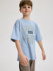 Reserved Boy's Light Blue Printed Short Sleeve T-Shirt | Reserved In Lebanon
