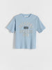 Reserved Boy's Light Blue Printed Short Sleeve T-Shirt | Reserved In Lebanon