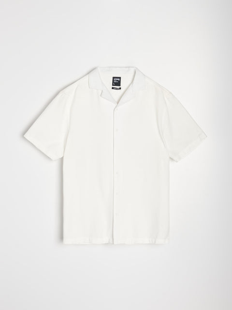 Sinsay Men's White Long-Sleeve Cotton-Blend Shirt | Sinsay In Lebanon