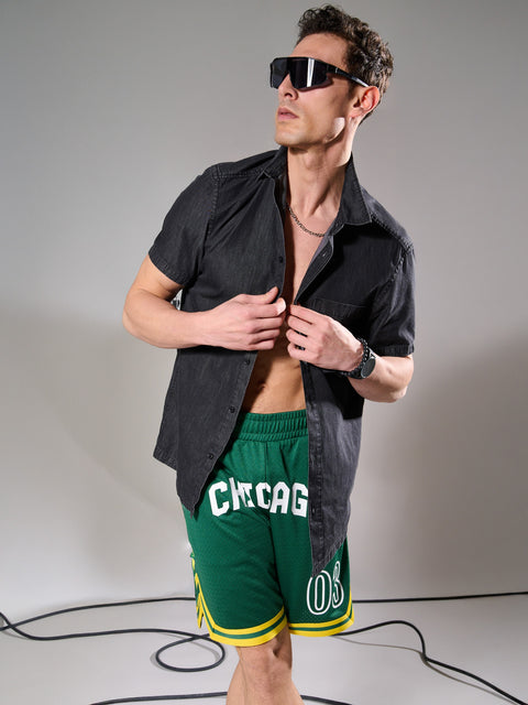 Sinsay Men's Black Regular fit short sleeve Shirts   | Sinsay in Lebanon