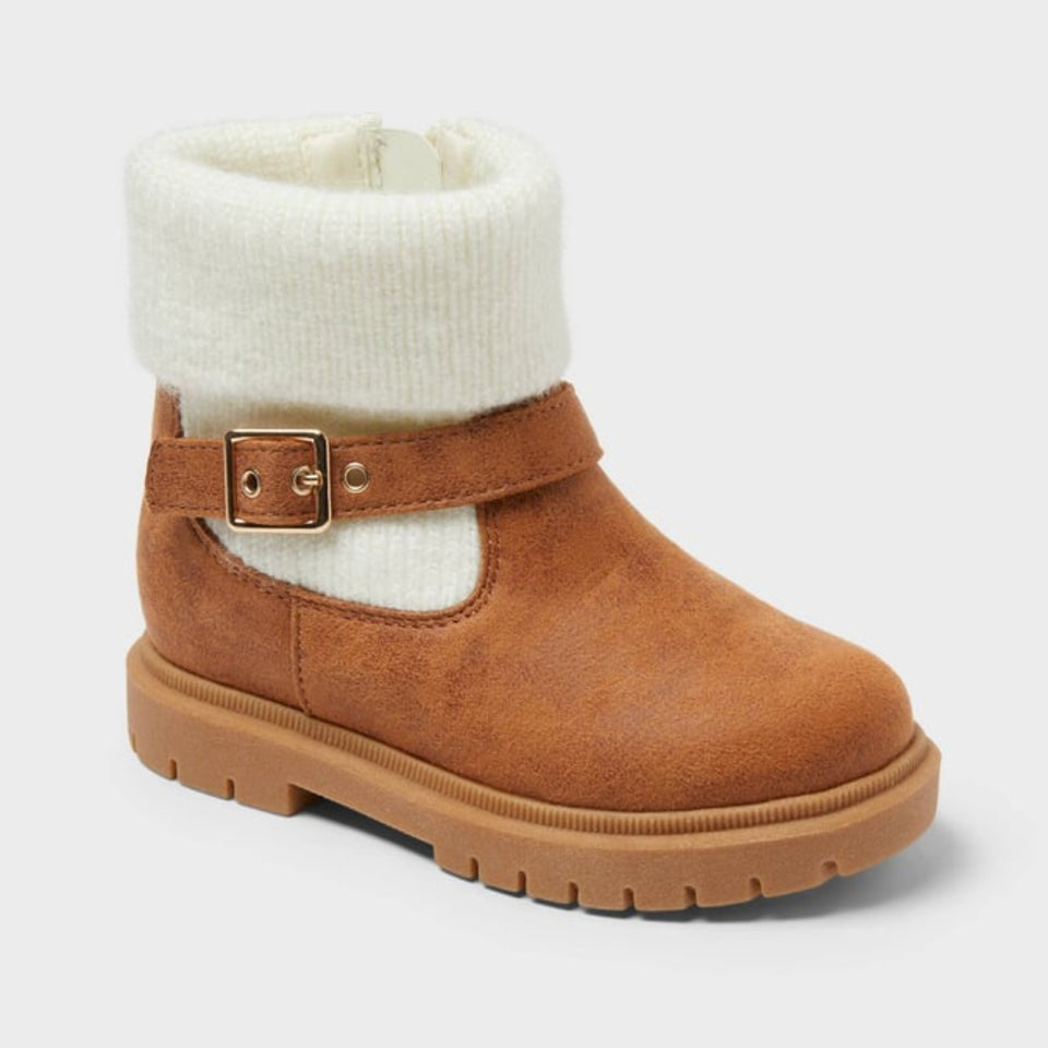 Cat & Jack Baby Girl's Brown Cognac Trista Zippered Boots