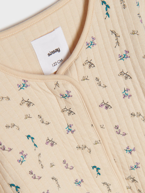 Sinsay Girl's Beige Zip-Up Sweatshirt | Sinsay In Lebanon