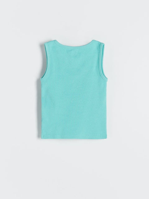 Reserved Girl's Light Turquoise Cutout Sleeveless Blouse |Reserved In Lebanon
