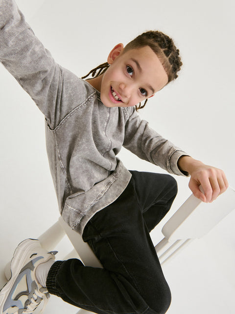 Reserved Boy's Light Grey Oversized Sweater With A Faded Effect | Reserved In Lebanon