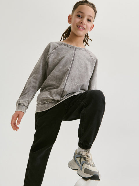 Reserved Boy's Light Grey Oversized Sweater With A Faded Effect | Reserved In Lebanon