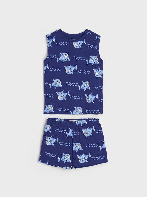 Sinsay Boy's Navy Two Piece Printed Pajama Set | Sinsay In Lebanon